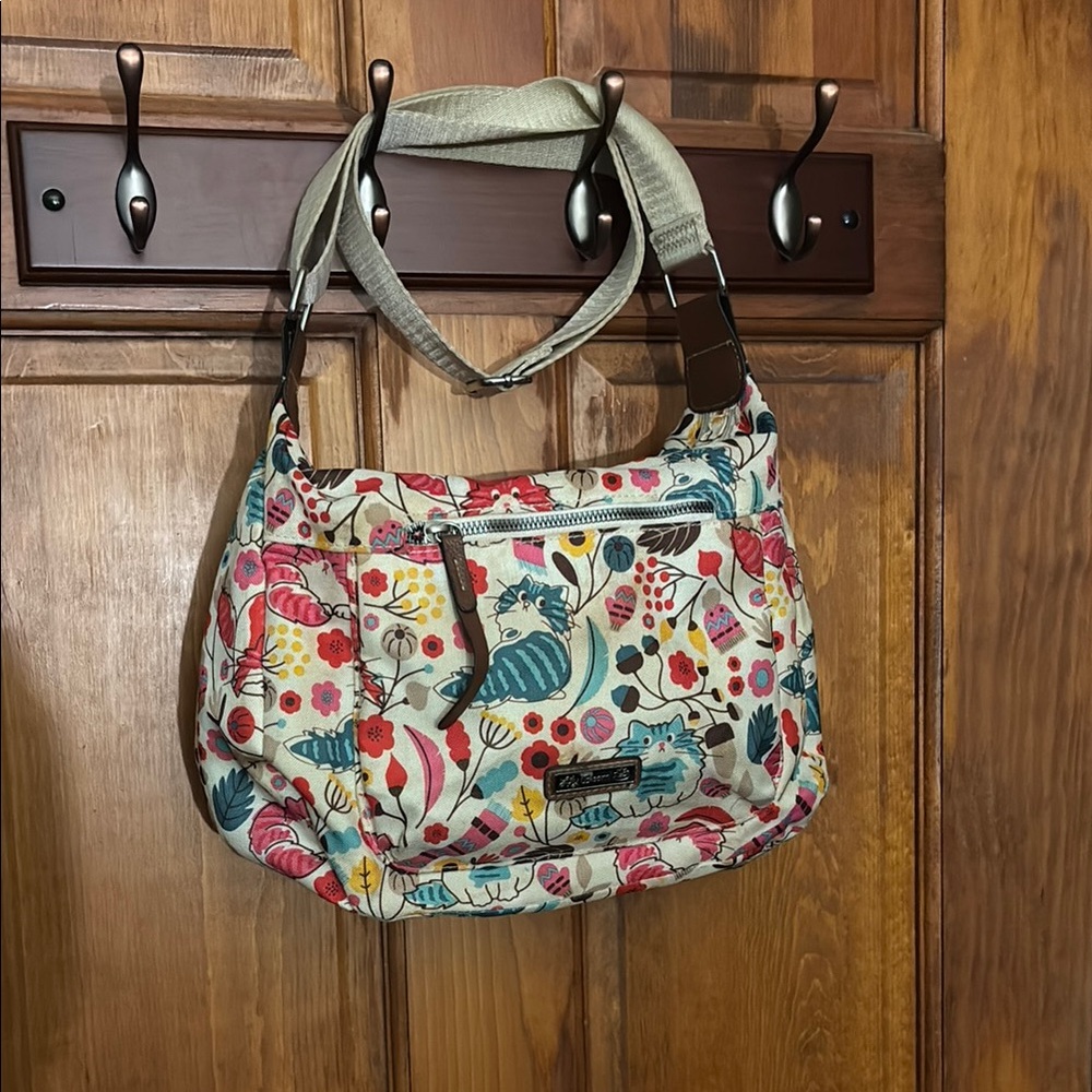 Floral Canvas Shoulder Bag